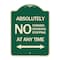 Signmission Absolutely No Parking Standing or Stopping at Anytime with Bidirectional Arrow, A-DES-G-1824-24359 A-DES-G-1824-24359 - alternate 1